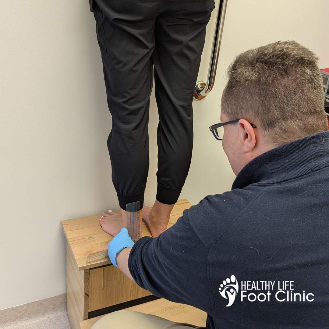 Adelaide Podiatrist, Mark Heard, Measuring a Patients Foot